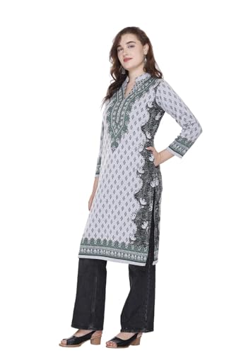 Image of Rosary Women's Winter Woolen Kurti Jacquard Straight Fit Ethnic Wear with 2 Side Pockets
