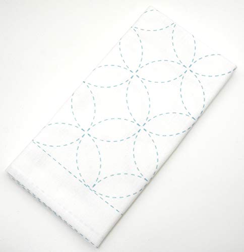Image of Yokota Daruma Sashiko Cloth Sashiko Fabric - Pre-Printed Sashiko Sampler - White with English Instruction Inside (White SHIPPO-TUNAGI)