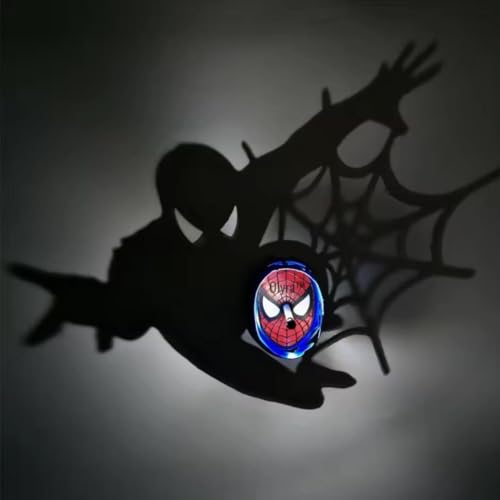 Image of OLYRA Superhero Shadow Lamp for Bedroom Wall | 3D Night Lamp for Kids Room | LED Superhero Shadow Light for Wall Decor | USB Powered Shadow Projection Lamp | Birthday Gift for Boys