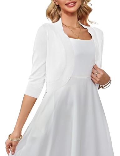 Othyroce Women's Cropped Cardigan Sweaters Long Sleeve Open Front Bolero Shrug Sweaters Jacket for Dresses