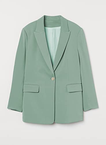 Dokotoo Womens Blazer For Spring Work Office Blazer Jackets For Women Business Casual Fashion Outerwear Pockets Open Front Lapel Button Jacket Green Large #TOP1