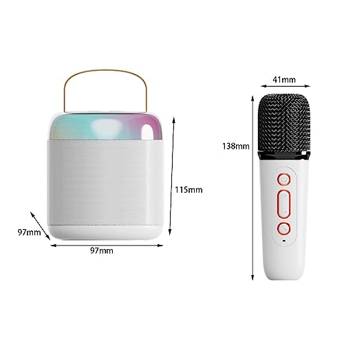 Fancyes Conjunto de karaokê sem fio, alto-falante Bluetooth portátil com microfone sem fio, microfon