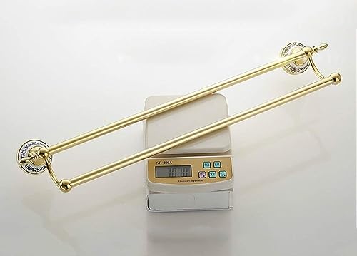 Solution peu encombrante avec ce porte-serviettes double tringle 50 cm