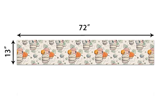 Sambosk Fall Gray Pumpkin Table Runner, Autumn Thanksgiving Table Runners For Kitchen Dining Coffee Or Indoor And Outdoor Home Parties Decor 13 X 72 Inches Sk075 #TOP1