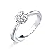 Hoisy Fedine Argento, Anelli Donna Quadrati Flower Zircon Ring Argento Rotondo Misura 12