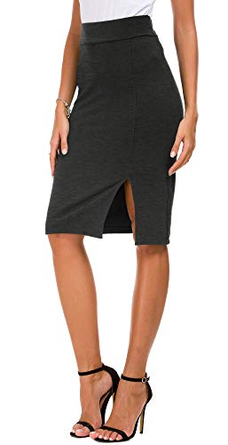 Women’s Pencil Skirt Bodycon Business Skirt Side Slit Hem4