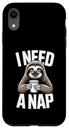 Funny �i�}�P���m I Need A Nap �R�[�q�[���D�� Lazy �X�}�z�P�[�X iPhone XR �p