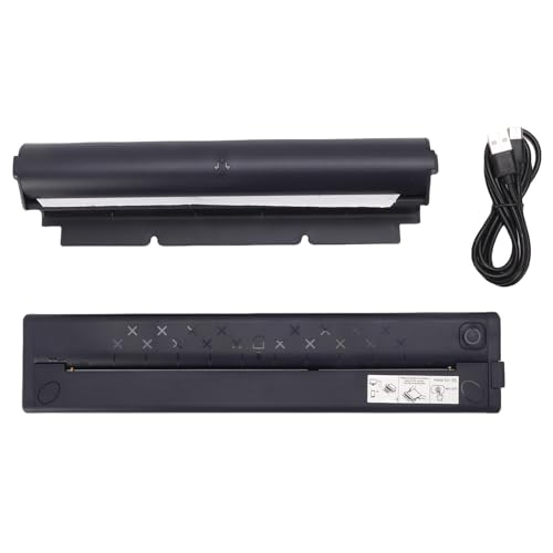 KELFEEAO Portable Printer, Inkless Wireless Thermal Printer with Bracket Multi Format Support Bluetooth Printers 2 to 8.5inch Width Thermal Paper for Home Office (Black)