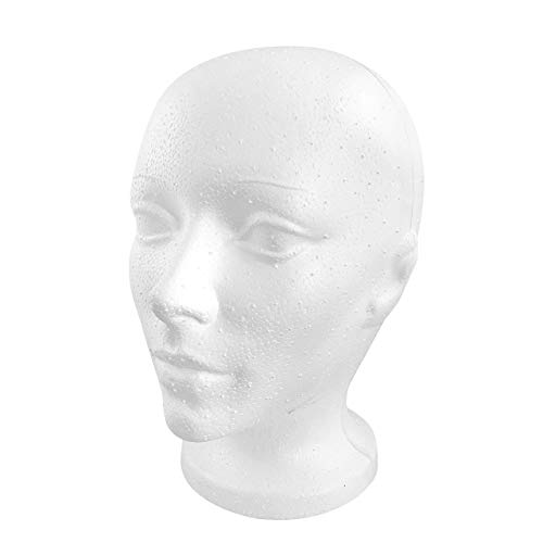 2Pack- Olé Designs Female Foam Mannequin Head Wig Stand, Stable Round Base-White, Styrofoam Manikin Head Hats Holder And Headband Display - Realistic Facial Features For Cosmetology And Crafts -10” #TOP2