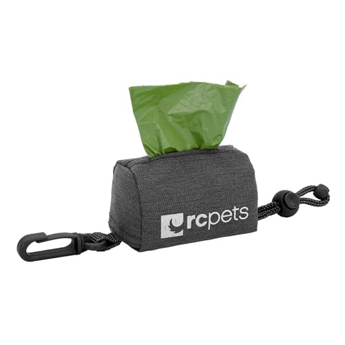 Image of RC Pets P.U.P Bag, Dog Poop Bag Holder with Leash Attachment, Heather Black