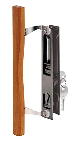 IM AMELIA Sliding Glass Door Handle Wood/Black Steel Right Handed
