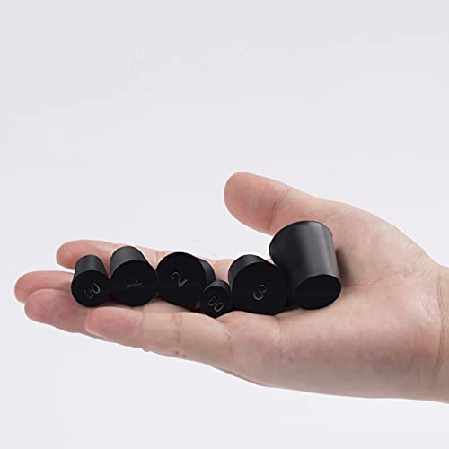 image for Outus 36 Pack Solid Rubber Stoppers, 10 Assorted Sizes ＃000＃00＃0