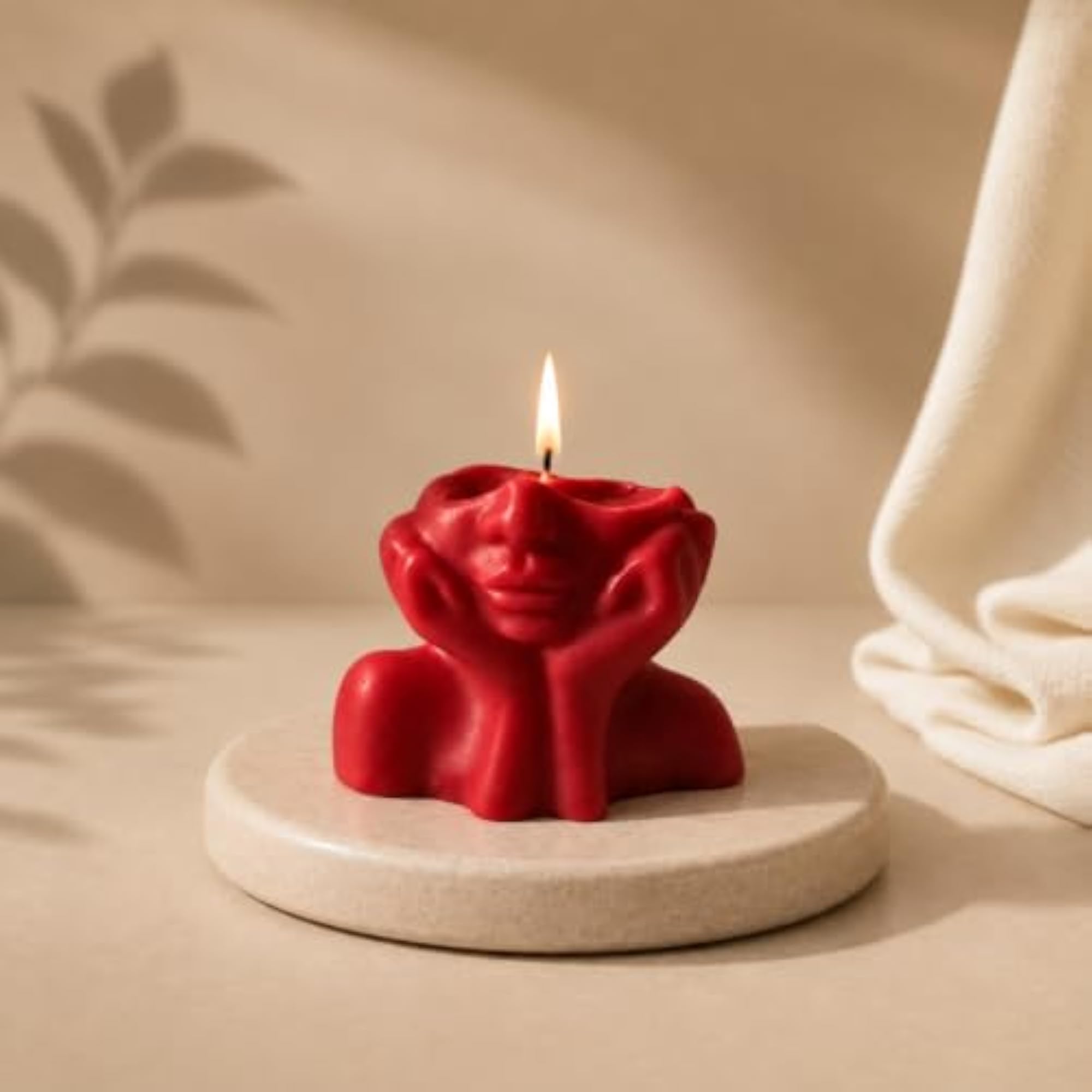 Unscented Candle, Artistic Face Shape