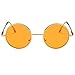 Unisex Glasses Frame Retro Gold Orange Round Full Frame Decoration Prescription Glasses