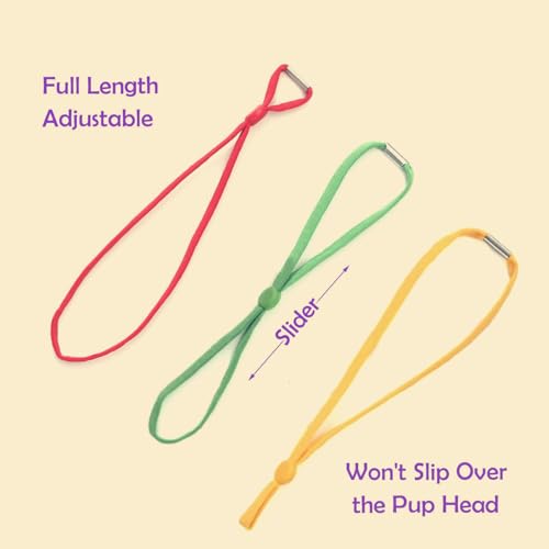 Image of Stretchy Whelping Collars for Large Kittens and Medium Puppies, 15 Colors 60Pcs Assorted Adjustable Identification Loops for Newborn Animal Litters, Multi Colored ID Bands (6 Inch)