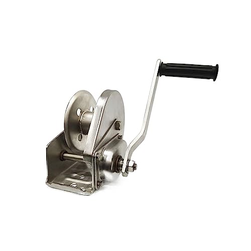 1200 Lbs/1800 Lbs/2600lbs Hand Crank Car Winch Automobile Towing Tools Stainless Steel Hand Winch Two-Way Manual Winch for Cars, Home Improvement, Cargo Handling(2600lbs)