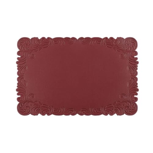 Napperons de cuisine haut de gamme texture crème et finitions DFB Red