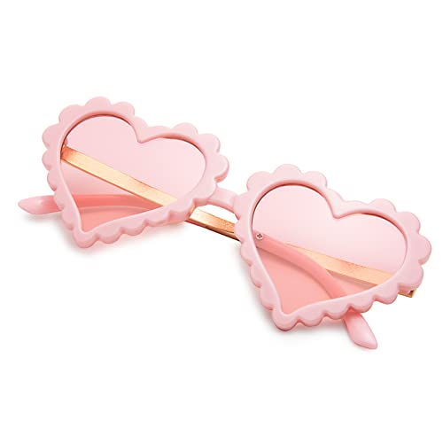 COASION Kinder Herz Sonnenbrille für Mädchen und Jungen Baby UV 400 Schutz für Kleinkind Party Strand Shades Alter 2-10 (A2 Rosa) Cover