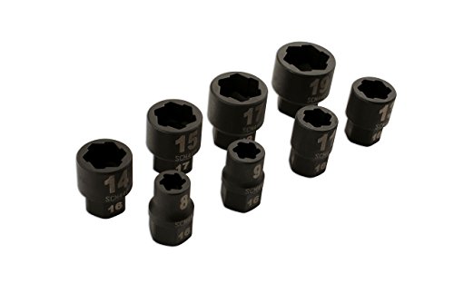 Laser 5966 Damaged Nut/Bolt Remover 3/8"D 8pc, Black, 8/9/11/13/14/15/17/19mm - Image 4