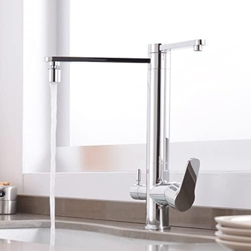 GLETSF Black Grey Kitchen Faucet with Water Filter Hot & Cold Mixer Tap for Drinking Water Sink Tap for Kitchen Use,