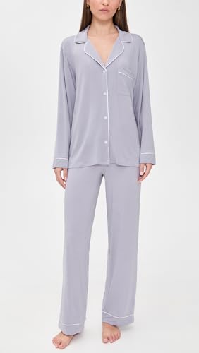 Image of Eberjey Gisele Classic Women's Pajama Set | Long Sleeve Shirt + Long Pants