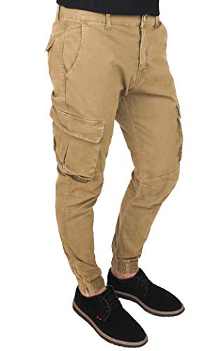 Pantalon cargo homme avec poches latérales fonctionnelles couleur beige 50