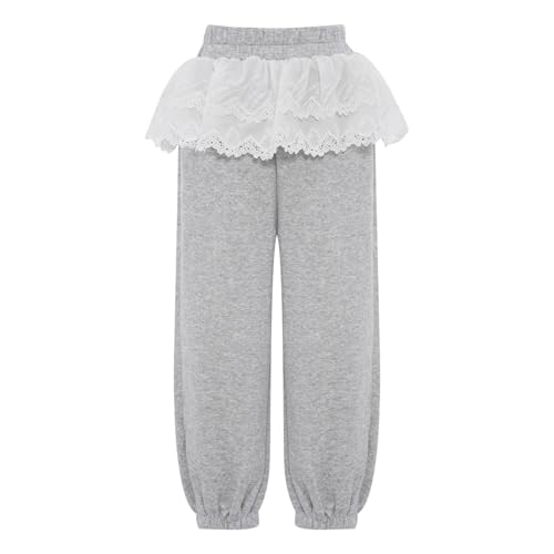 YiZYiF Casual Track Pants for Girls Wide Leg Trousers Streetwear High Waist Jogger Pants Sports Bottoms3