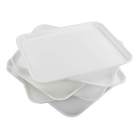 Sosody Plastic Extra Large Fast Food Serving Trays, White, 6 Packs Cover