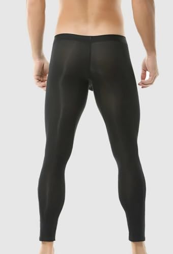 Men's See Through Sheer Fitness Leggings Men Plus Size Sexy Ultra-Thin Elastic Pajama Sport Pants3