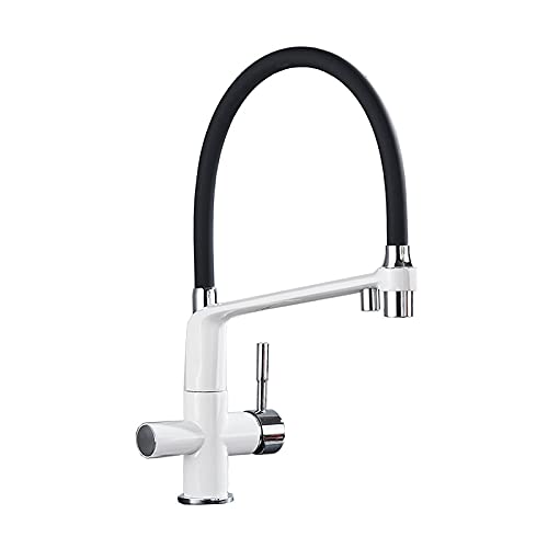 Toque de fregadero de cocina para bar de barra comercial, purificación en blanco y negro grifo de cocina, toque de agua potable para pipas de tubería negra, pico giratel Made in China