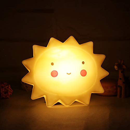 Othmro Children’s Cute Silicone Night Light Baby Nursery Lamp Bedside Table Baby Nursery Lamp Decoration Children's Bedroom (Sun) 3 pcs