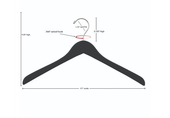 NAHANCO 1117CH Wooden Jacket Hangers, Concave, 17