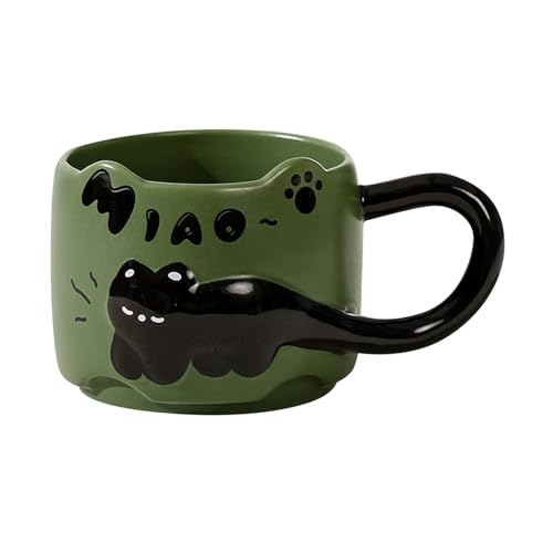 FLYGWIN マグカップ コーヒーカップ 猫和風マグカップ 陶器 セラミック大容量 可愛い コップオシャレ 洗いやすい 焼き物 コップ 珈琲 紅茶 緑茶 食器 結婚祝い 生日礼物 引越し祝い 記念日 プレゼント 暖かいお茶
