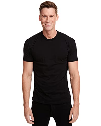 Next Level Mens Premium Fitted Short-Sleeve Crew T-Shirt - Large - Black #TOP9