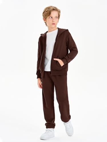 Image of Haloumoning Boys Sweatsuits Kids Active Zip Hoodie Sweatershirt and Jogger Sweatpants 5-14 Years