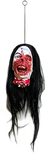 Bulex Severed Head Zombie Decorations Scary Halloween Realistic Props Hanging Bloody Head Haunted Party Decor
