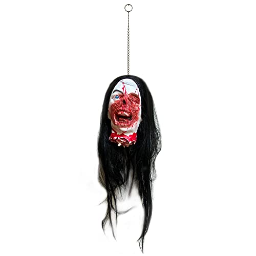 Bulex Severed Head 3D Scary Realistic Halloween Creepy Props Hanging Decorations Bloody Head Haunted Houses Party Decor