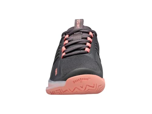 K-Swiss Tênis Feminino Ultrashot 3, Asfalto/Amber pêssego/Branco, 11