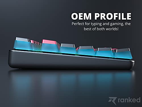 Image of Ranked Pudding PBT Keycaps | 112 Double Shot Translucent ANSI US & ISO Layout | OEM Profile for RGB Mechanical Gaming Keyboard (Red & Black)
