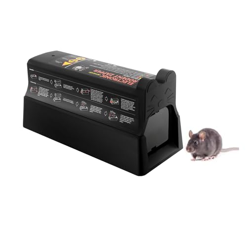7000V Piège à rats électrique Professionnel de lutte antiparasitaire avec alarme LED - Piège à souris réutilisable en plastique ABS | Pour...