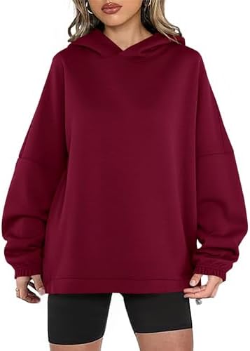 KIRUNDO Hoodies For Women 2025 Fall Fashion Hooded Oversized Sweatshirt Long Sleeve Fleece Pullover Trendy Winter Clothes