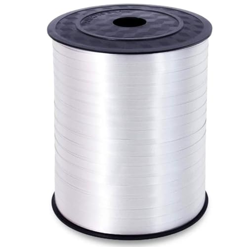 GAKA FAVOR Geschenkband Weiß 500 Meter Ringelband 5 mm zum Basteln Dekorieren & Verpacken von Geschenken zu jedem Anlass