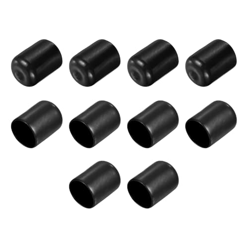 QUARKZMAN 10 Tapas de Goma para Extremos de Tubo Redondo de Vinilo de 3/4' (19 mm) de Diámetro Interior, Cubierta de Tapón de Perno Protectores de Rosca Negros
