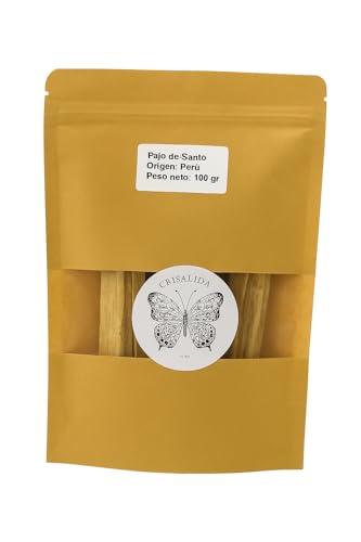 Palo de Santo, 100 gr. (9-14 ud.) Origen Perú - Madera Sagrada para Quemar, Meditacion, Relajacion y Energias Positivas