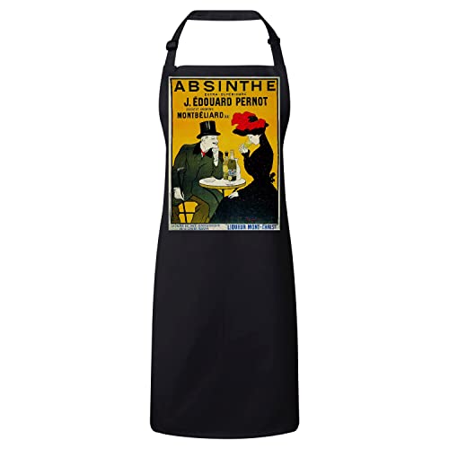 Tablier retro Absinthe de cuisine premium en tissu vintage pour bar