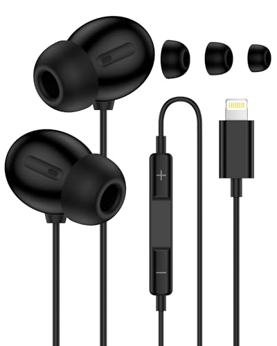Wired Earphones for iPhone Headphones with Lightning Connector, [Apple MFi Certified] Wired Earbuds Lightning Noise Cancelling Apple Ear Buds Corded for iPhone 14/14Pro Max/13/13Pro/12/12 Pro/11/XR/8