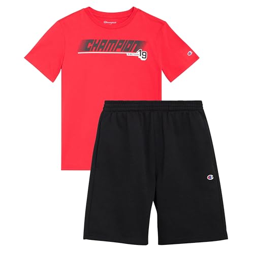 Image of Champion Boys 2 Piece Short Sleeve Shirt and Mesh Shorts Sets