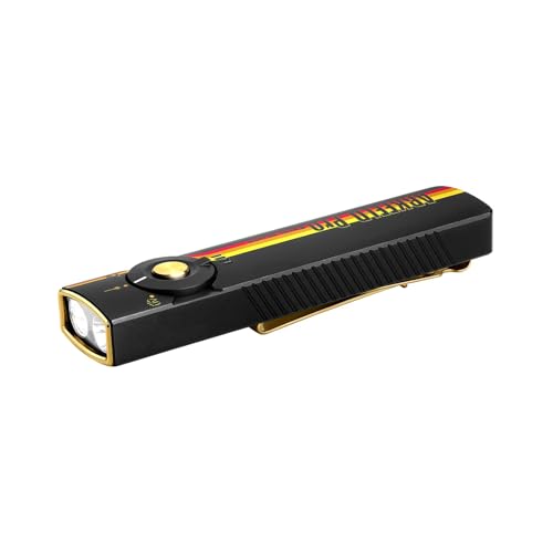 OLIGHT Arkfeld Pro Taschenlampe Led Aufladbar 1300 Lumen, EDC Taschenlampen mit Weiß-, Grün- & Schwarzlicht, UV Handlampe Zwei-Wege-Taschenclip, 102 m für Outdoor, Camping (Rennstreifen)