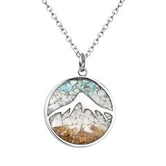 Circle Necklace-White Howlite+Turquoise+Gold Sand