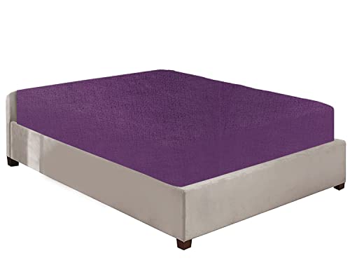 Sábanas bajeras extraprofundas 100 % de franela de algodón cepillado, en 12 colores, 40 cm. Doublé morado